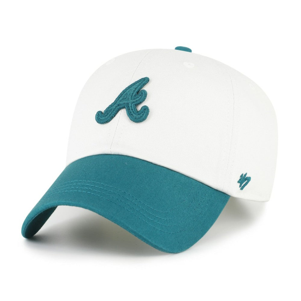 Atlanta Braves Contemporary Tonal Clean Up Adjustable Hat - White/Teal | 47 brand