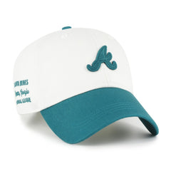 Atlanta Braves Contemporary Tonal Clean Up Adjustable Hat - White/Teal | 47 brand