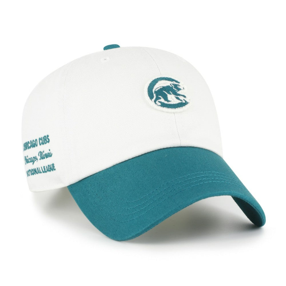 Chicago Cubs Contemporary Tonal Clean Up Adjustable Hat - White/Teal | 47 brand