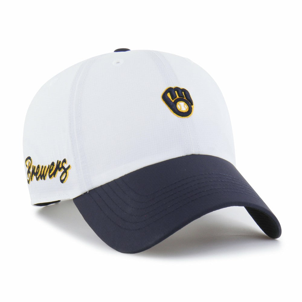 Milwaukee Brewers Vista Mini Clean Up brrr° Adjustable Hat - White/Navy | 47 brand