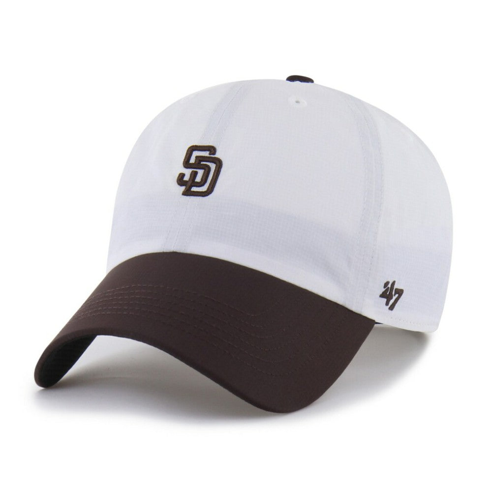 San Diego Padres Vista Mini Clean Up brrr° Adjustable Hat - White/Brown | 47 brand