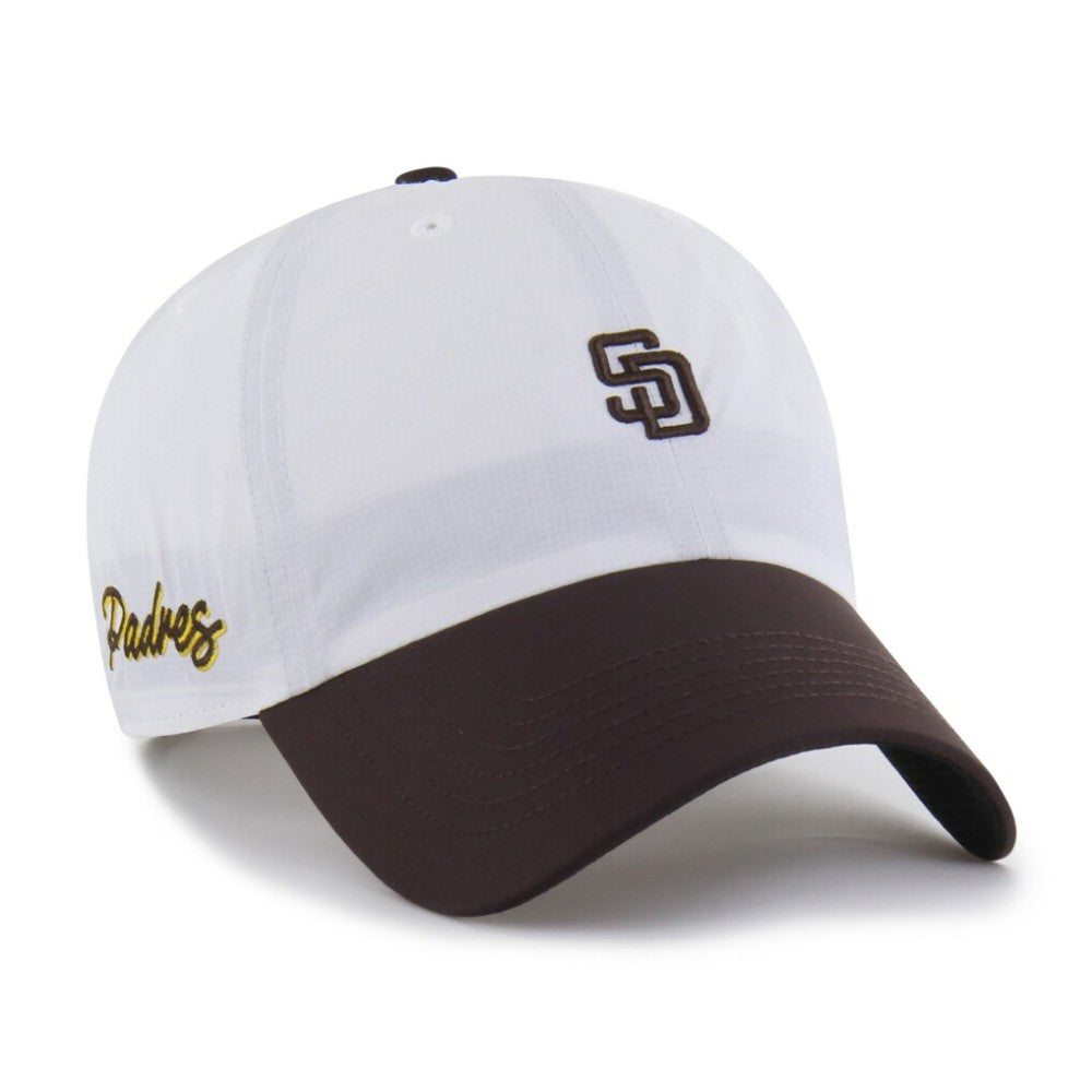 San Diego Padres Vista Mini Clean Up brrr° Adjustable Hat - White/Brown | 47 brand