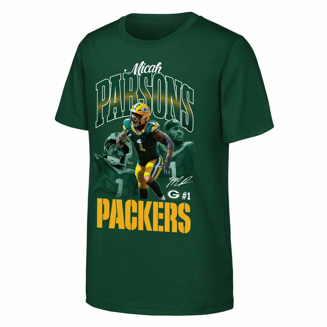Micah Parsons Green Bay Packers Outerstuff Youth Triple Pic T-Shirt - Green on sale
