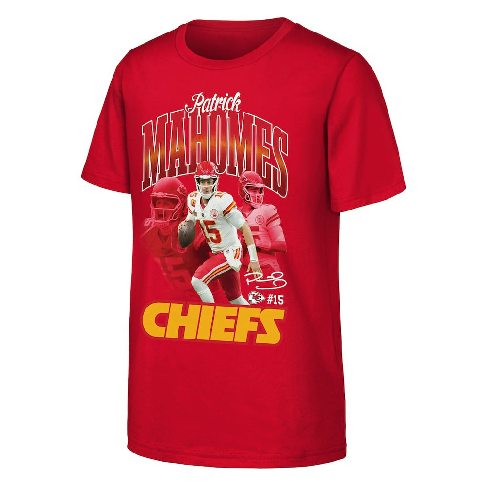 Patrick Mahomes Kansas City Chiefs Outerstuff Youth Triple Pic T-Shirt - Red discount