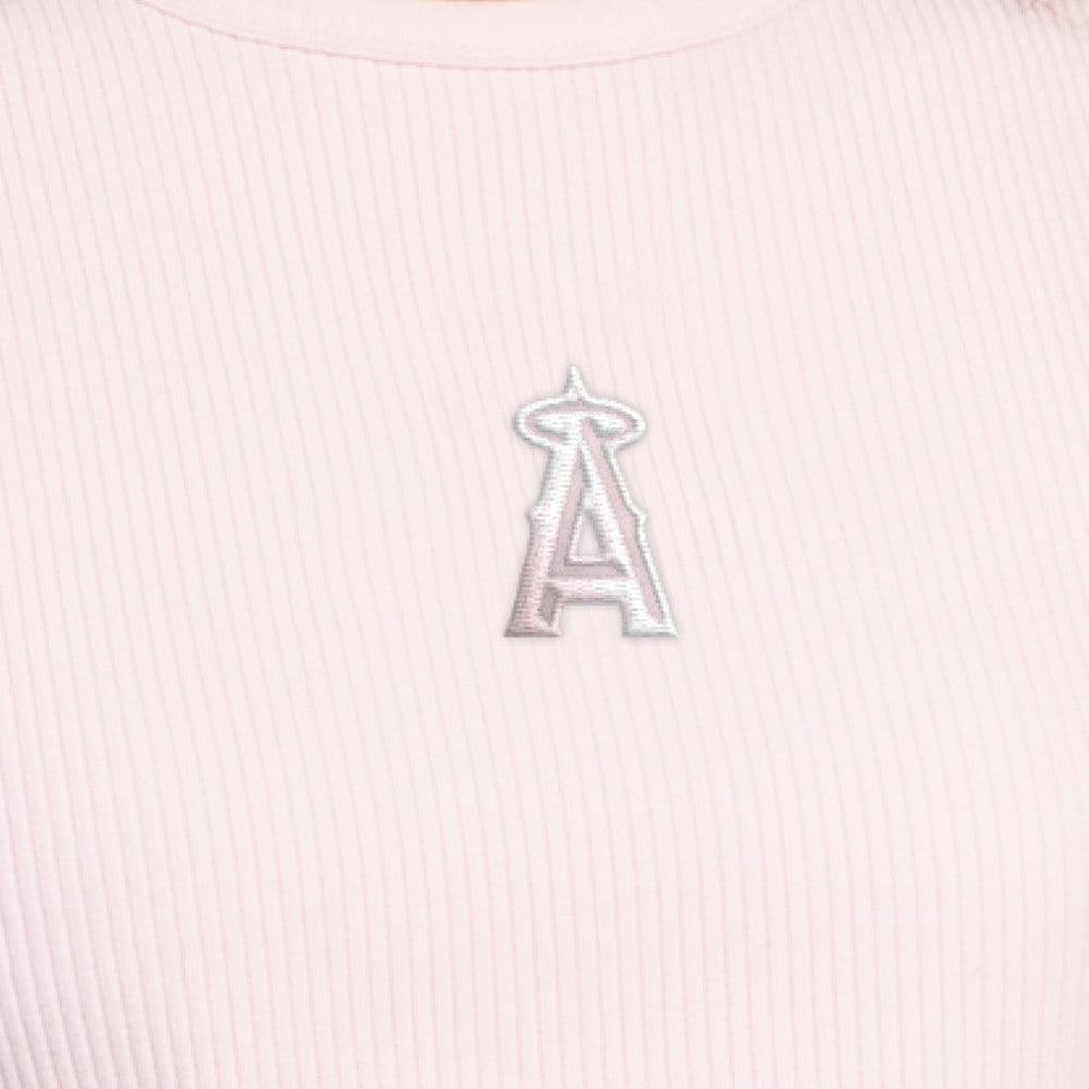 Los Angeles Angels Starter Women's Pastels Ribbed Tank Top - Light Pink