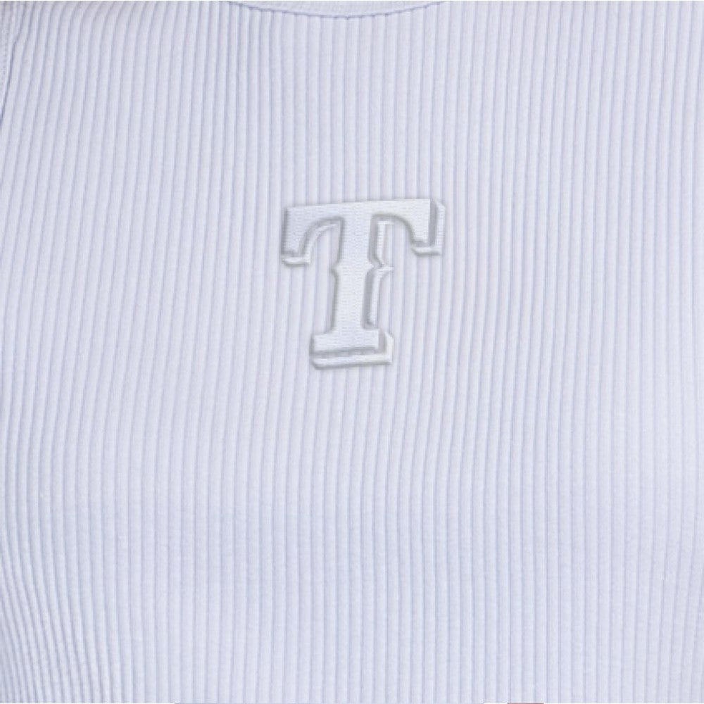 Texas Rangers Starter Women's Pastels Ribbed Tank Top - Light Blue