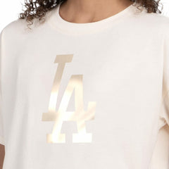 Los Angeles Dodgers Starter Women's Pastels Boxy Cropped T-Shirt - Cream