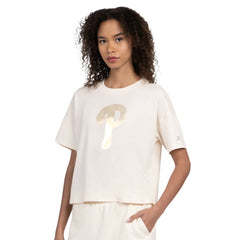 Philadelphia Phillies Starter Women's Pastels Boxy Cropped T-Shirt - Cream