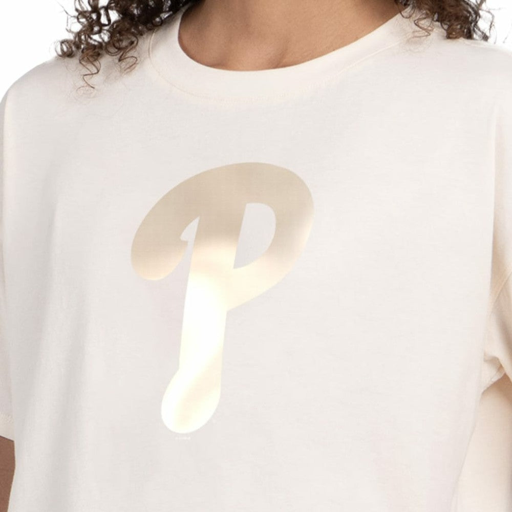 Philadelphia Phillies Starter Women's Pastels Boxy Cropped T-Shirt - Cream