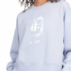 Detroit Tigers Starter Women's Pastels Boxy Fleece Sweatshirt - Light Blue