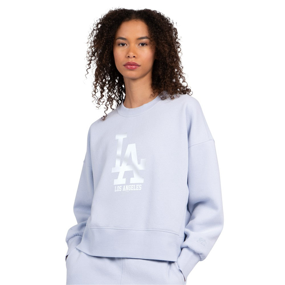Los Angeles Dodgers Starter Women's Pastels Boxy Fleece Sweatshirt - Light Blue