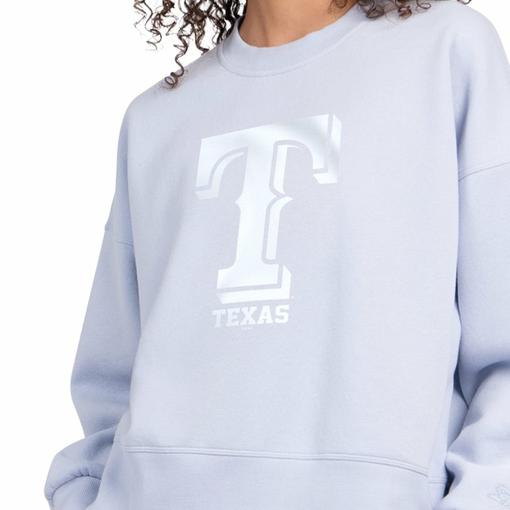 Texas Rangers Starter Women's Pastels Boxy Fleece Sweatshirt - Light Blue
