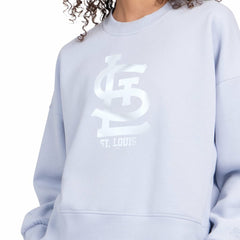 St. Louis Cardinals Starter Women's Pastels Boxy Fleece Sweatshirt - Light Blue