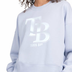 Tampa Bay Rays Starter Women's Pastels Boxy Fleece Sweatshirt - Light Blue