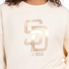 San Diego Padres Starter Women's Pastels Boxy Fleece Sweatshirt - Cream