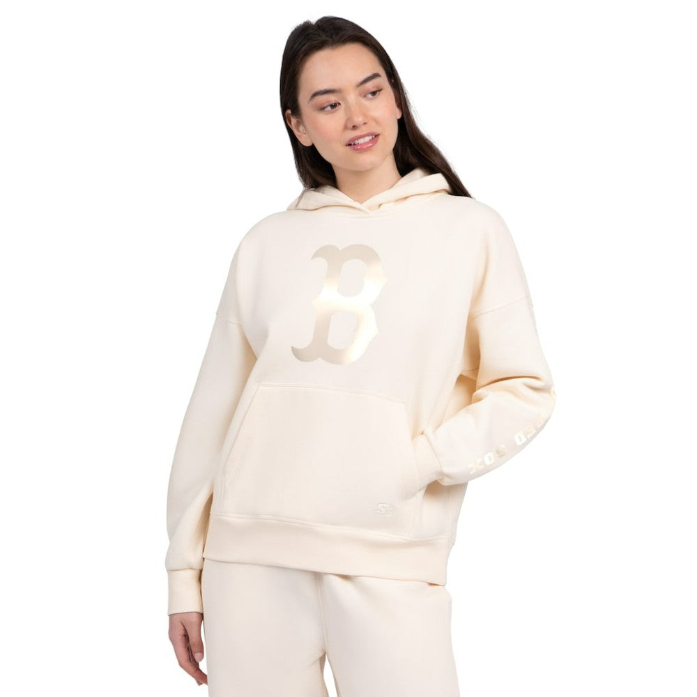 Boston Red Sox Starter Women's Pastel Relaxed Hoodie - Cream