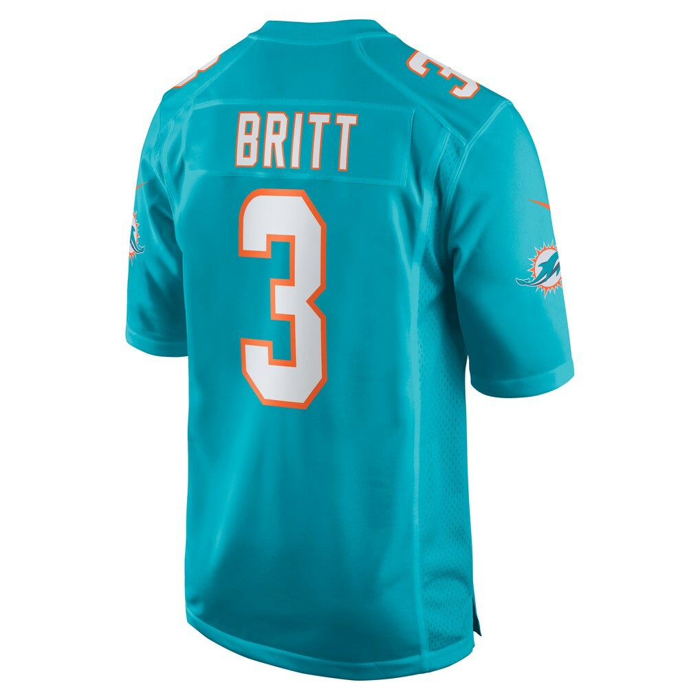 K.J. Britt Miami Dolphins Team Game Jersey - Aqua | Nike sale