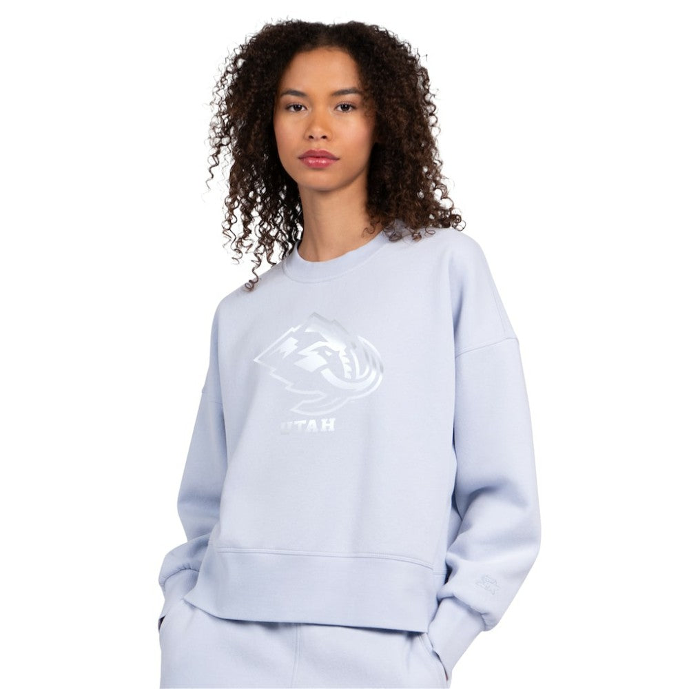 Utah Mammoth Starter Women's Boxy Cropped Sweatshirt Blue