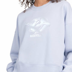 Nashville Predators Starter Women's Boxy Cropped Sweatshirt Blue