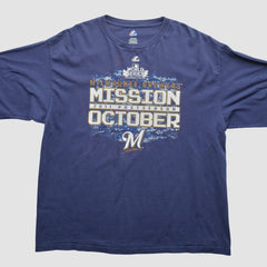 Milwaukee Brewers Majestic 2011 Long Sleeve T-Shirt - Blue Vintage