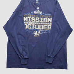 Milwaukee Brewers Majestic 2011 Long Sleeve T-Shirt - Blue Vintage