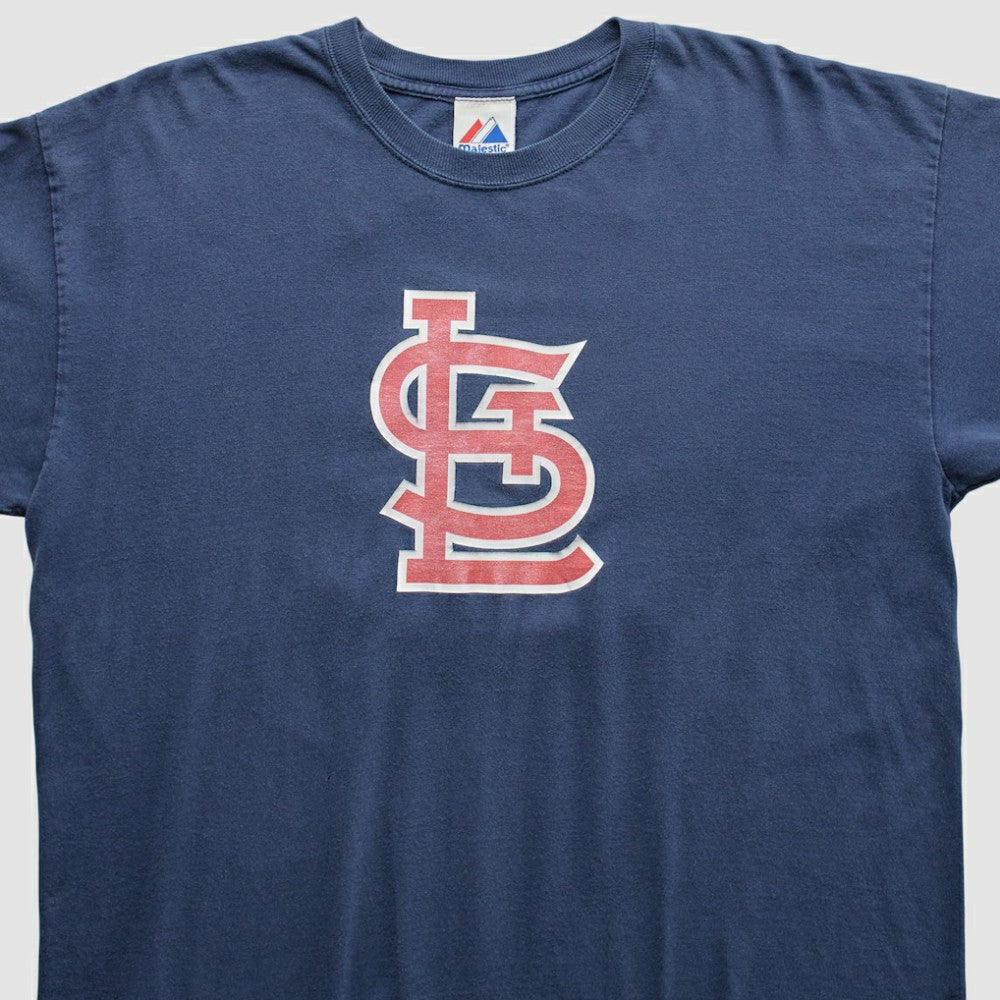 St. Louis Cardinals Majestic 2000s T-Shirt - Navy Vintage