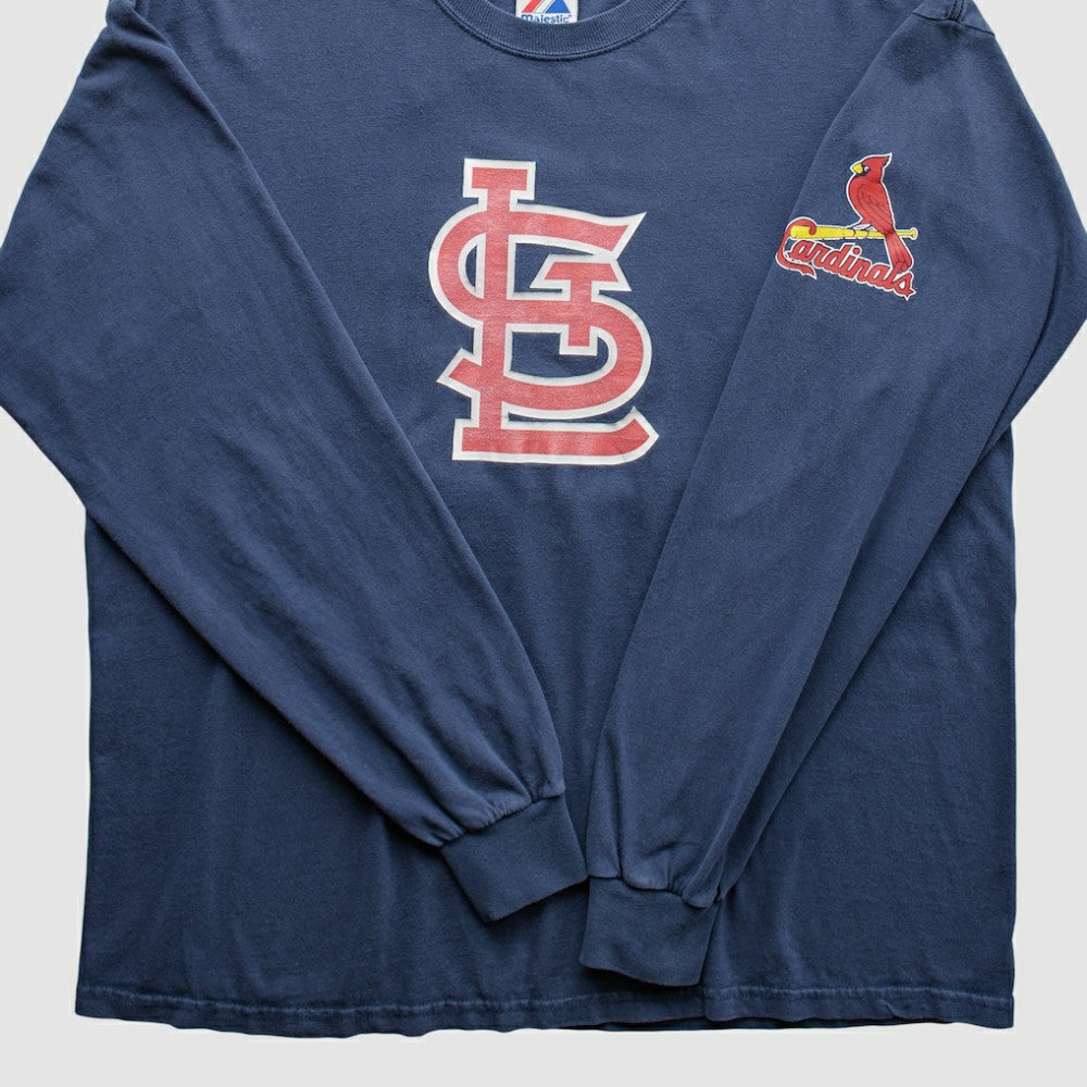 St. Louis Cardinals Majestic 2000s T-Shirt - Navy Vintage