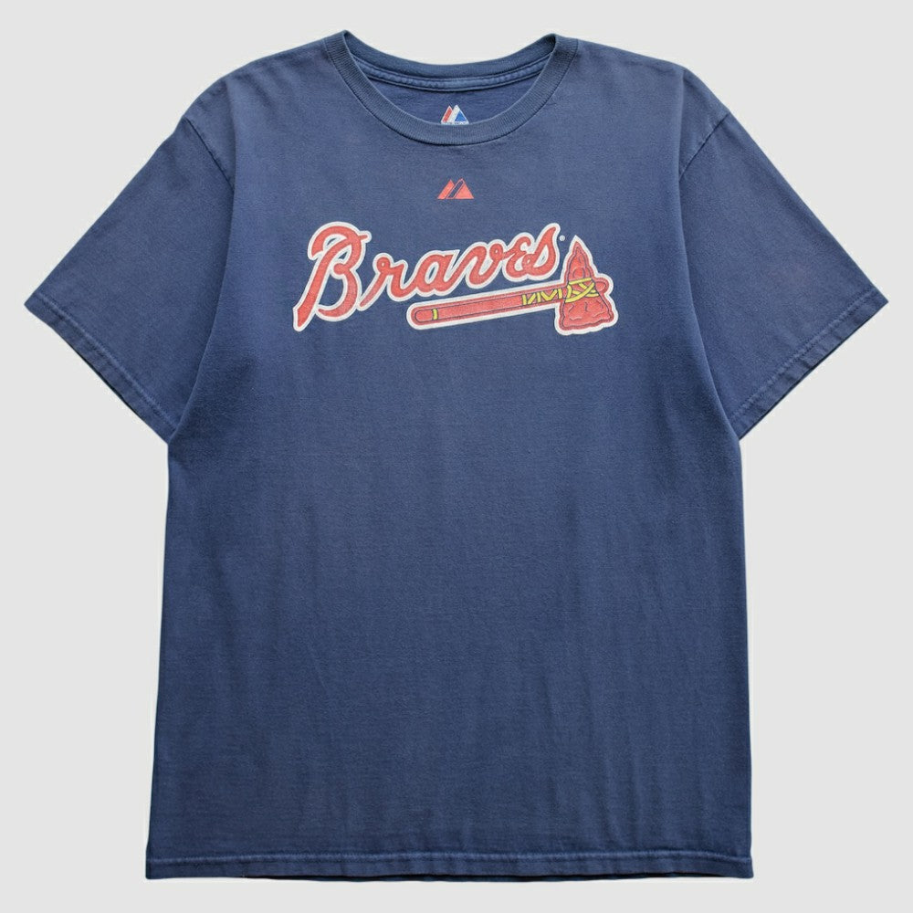 Atlanta Braves Majestic 2000s T-Shirt - Blue Vintage