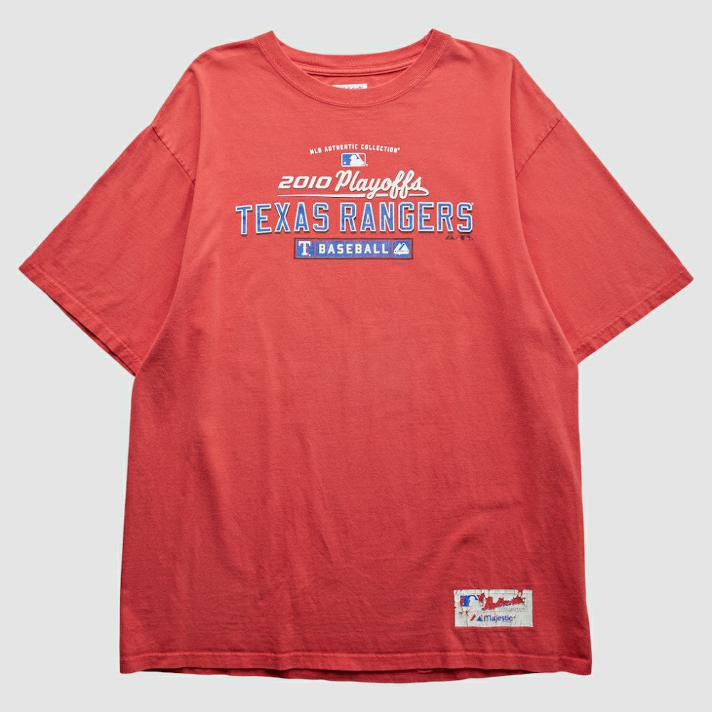 Texas Rangers Majestic 2010 T-Shirt - Red Vintage