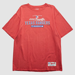 Texas Rangers Majestic 2010 T-Shirt - Red Vintage