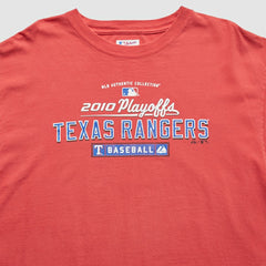 Texas Rangers Majestic 2010 T-Shirt - Red Vintage