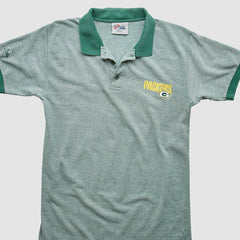 Green Bay Packers Majestic 90s Polo - Heather Gray Vintage outlet