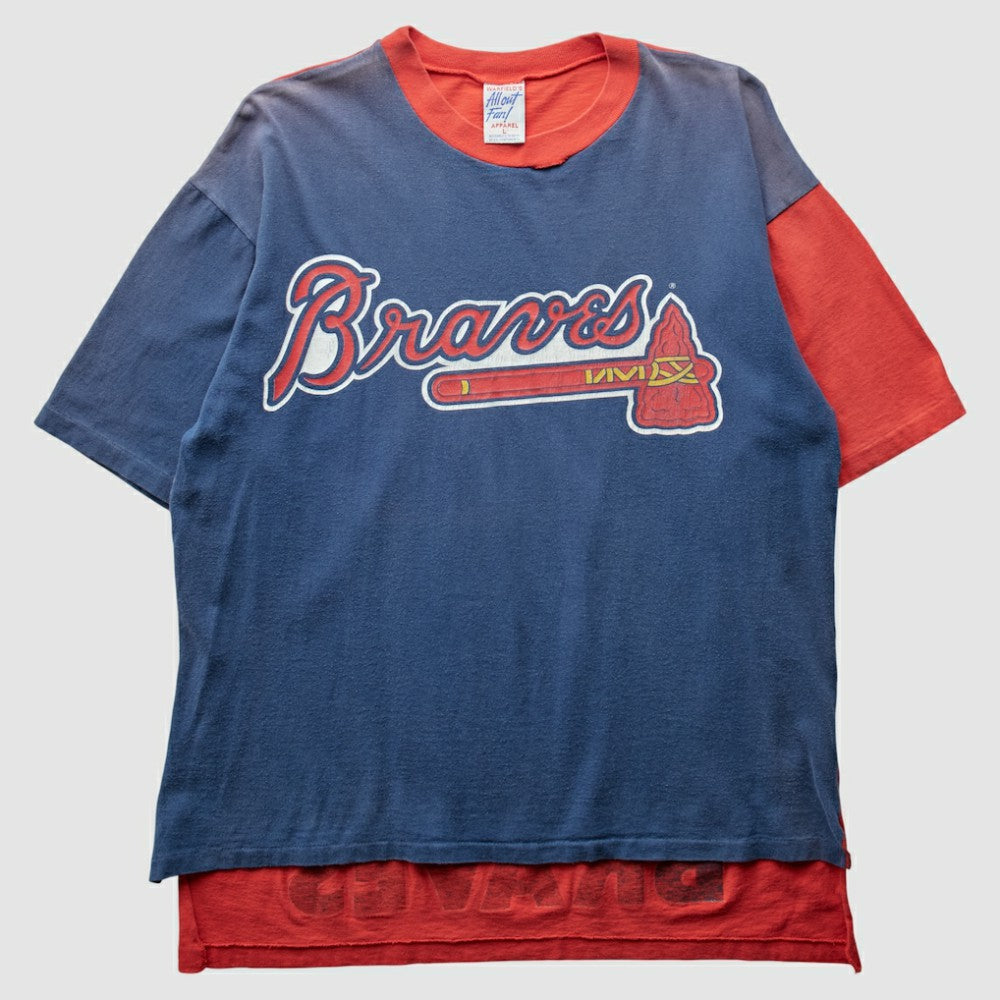 Atlanta Braves All Out Fan! 90s T-Shirt - Blue Vintage