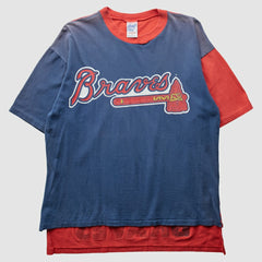 Atlanta Braves All Out Fan! 90s T-Shirt - Blue Vintage
