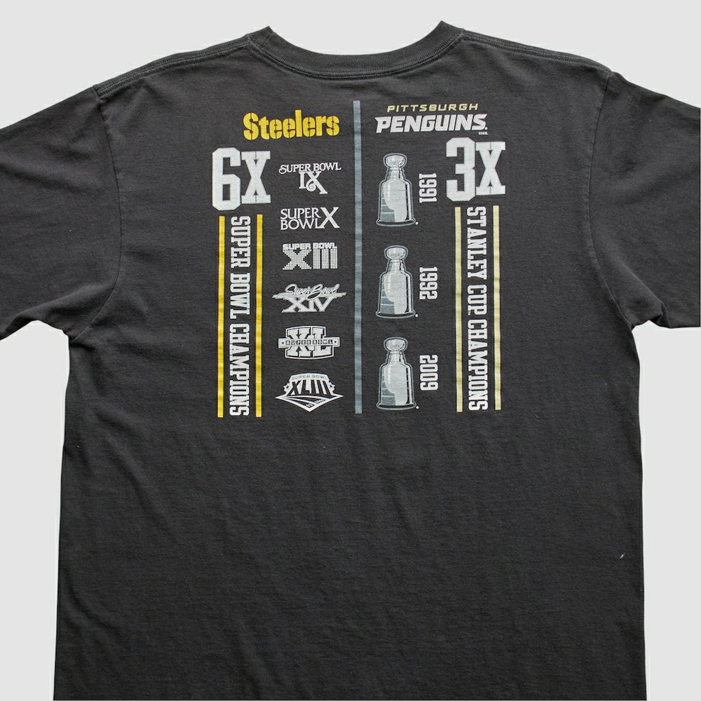 Pittsburgh Steelers Reebok 2009 T-Shirt - Black Vintage on sale