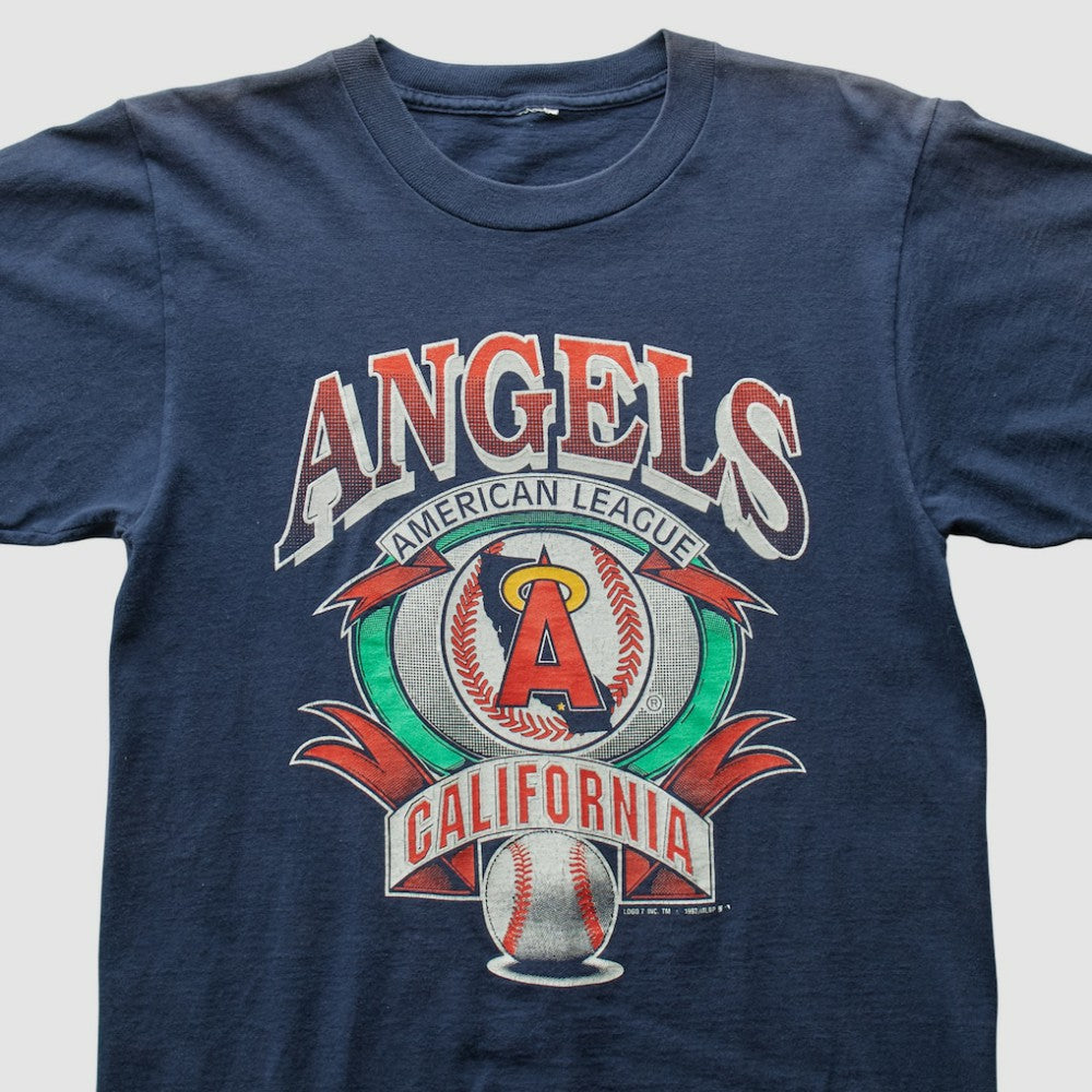 Los Angeles Angels Logo 7 1992 T-Shirt - Navy Vintage