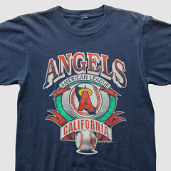Los Angeles Angels Logo 7 1992 T-Shirt - Navy Vintage