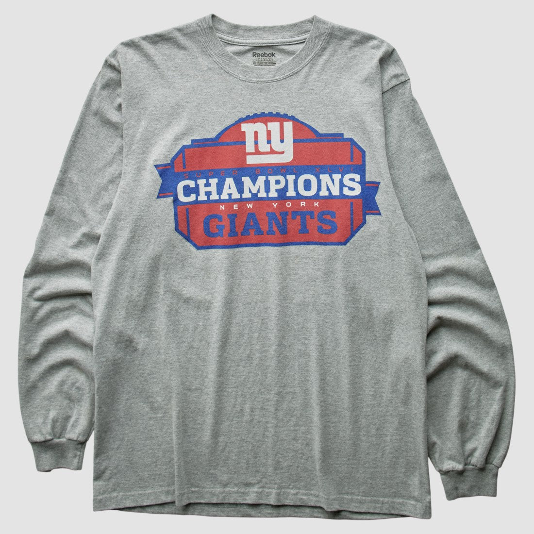 New York Giants Reebok 2012 T-Shirt - Gray Vintage sale
