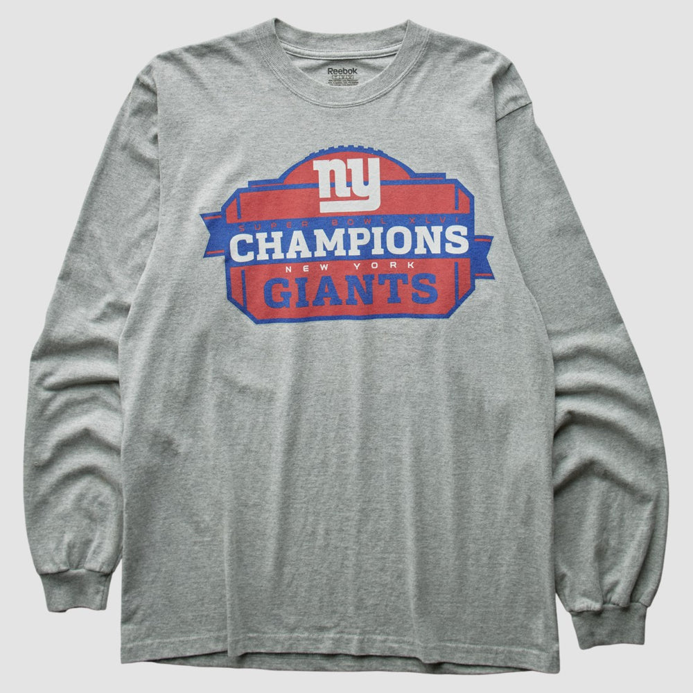 New York Giants Reebok 2012 T-Shirt - Gray Vintage sale