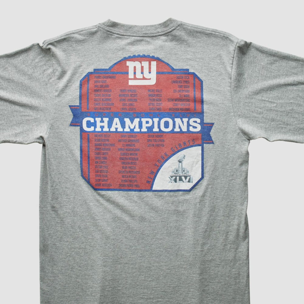 New York Giants Reebok 2012 T-Shirt - Gray Vintage sale