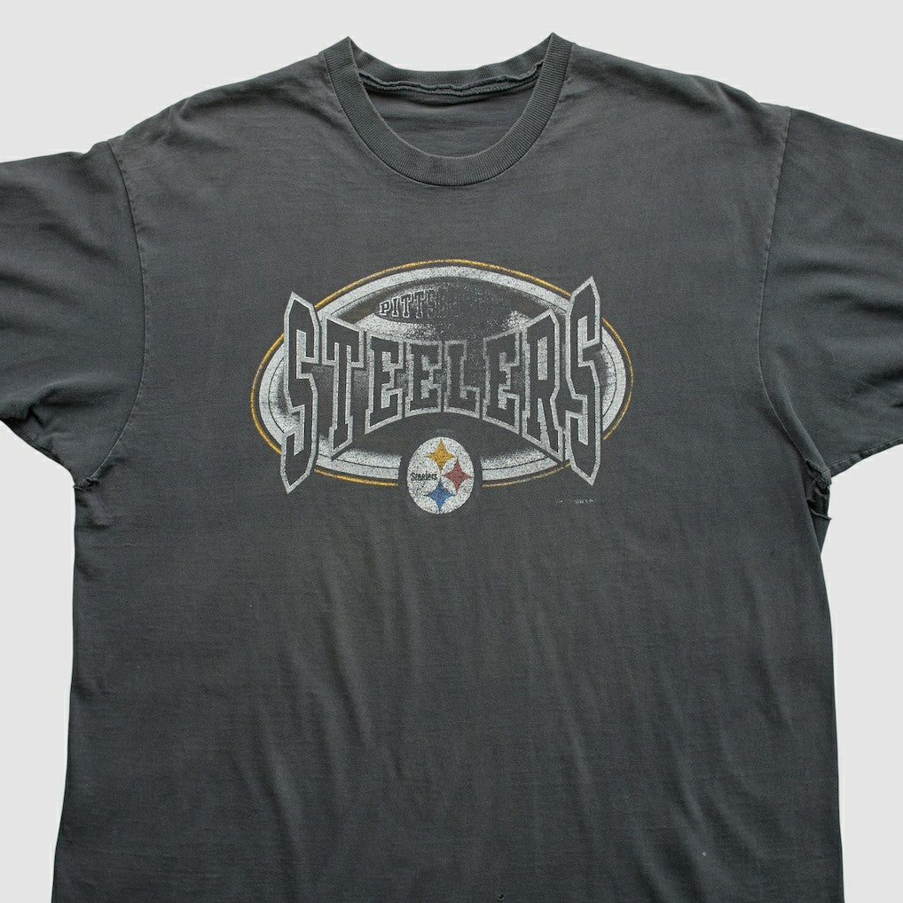 Pittsburgh Steelers 90s T-Shirt - Gray Vintage discount