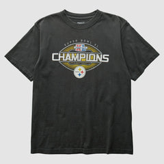 Pittsburgh Steelers Reebok 2006 T-Shirt - Black Vintage sale