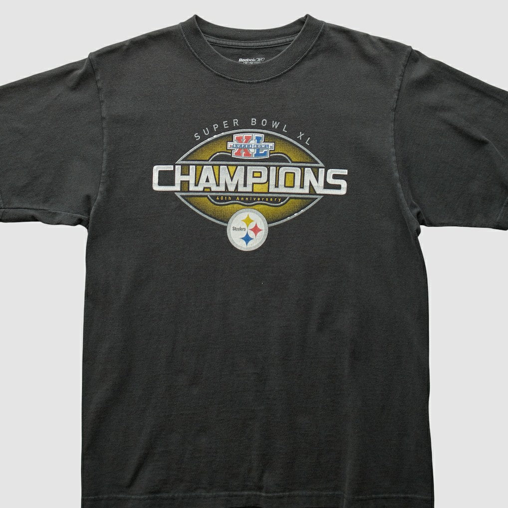 Pittsburgh Steelers Reebok 2006 T-Shirt - Black Vintage sale