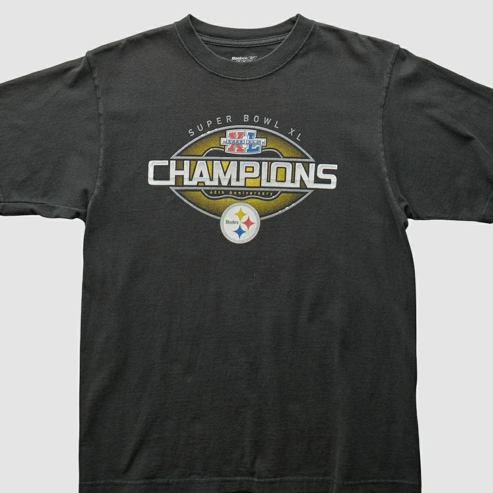 Pittsburgh Steelers Reebok 2006 T-Shirt - Black Vintage sale