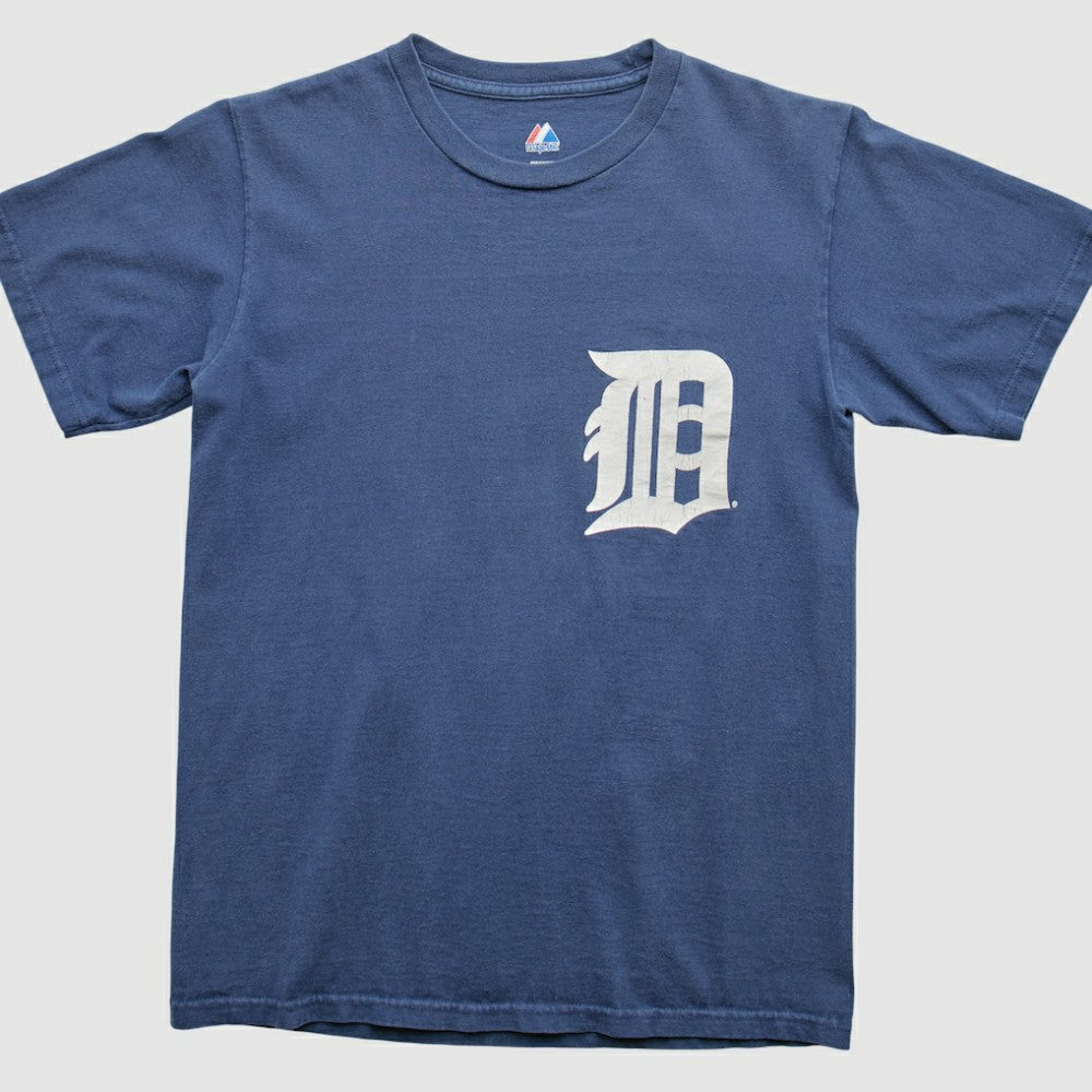 Detroit Tigers Majestic 2000s T-Shirt - Blue Vintage