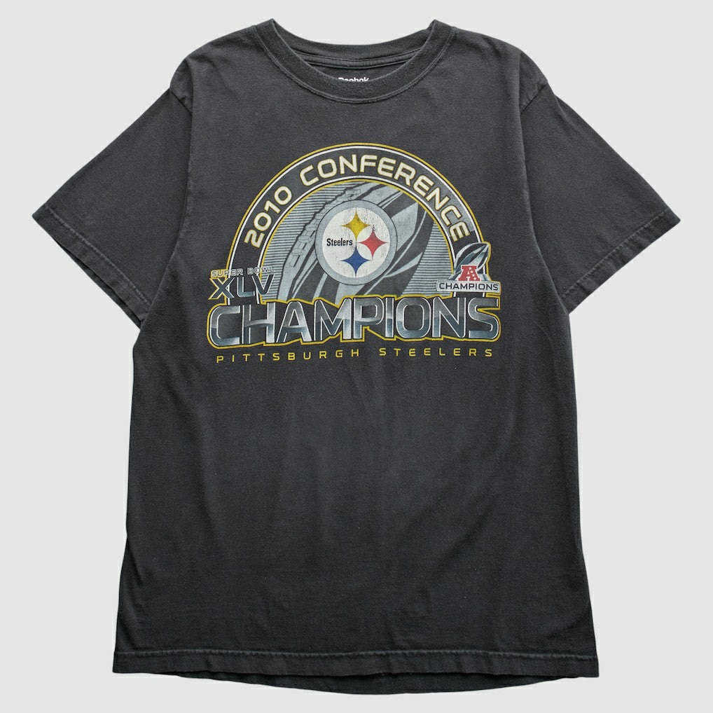 Pittsburgh Steelers Reebok 2010 T-Shirt - Black Vintage on sale