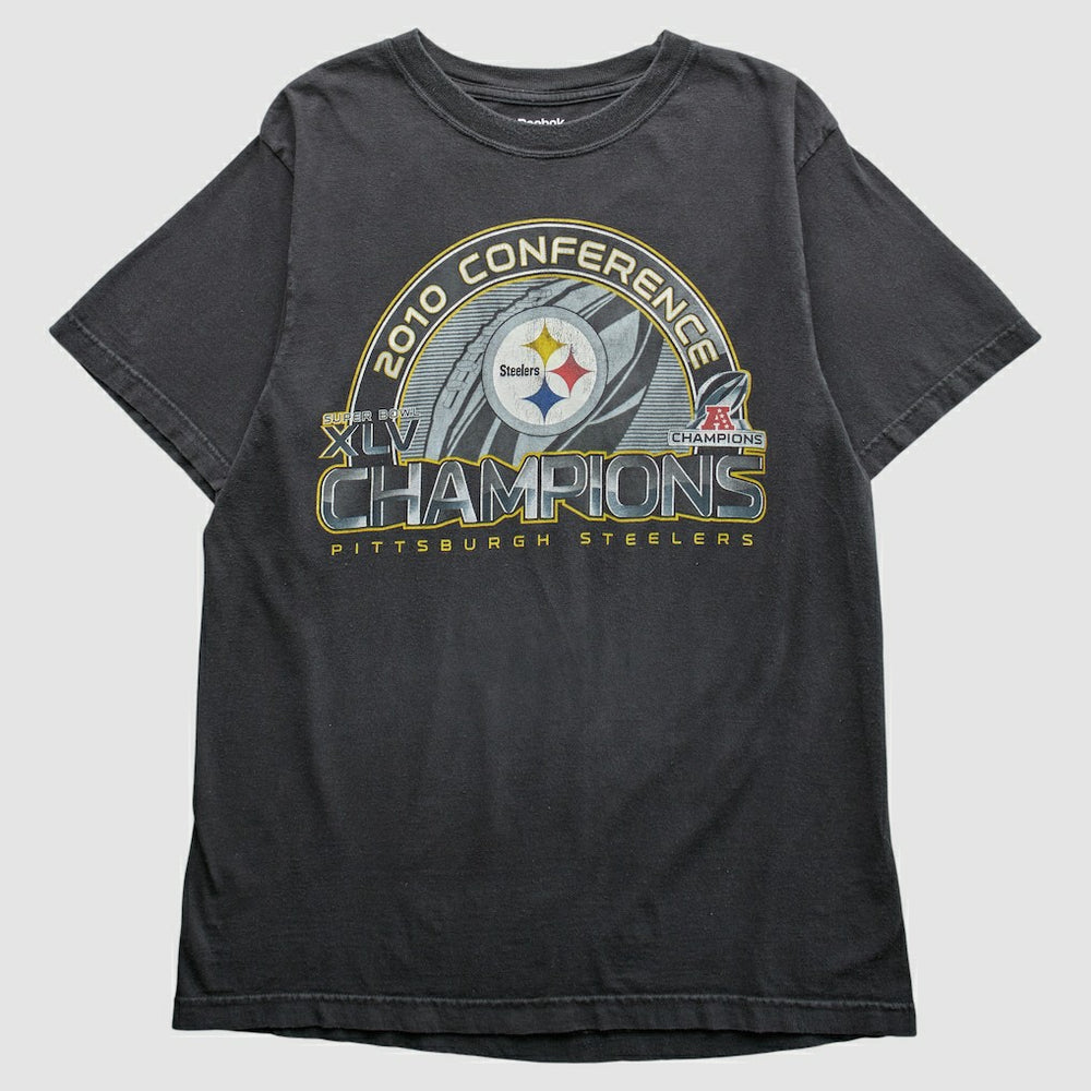Pittsburgh Steelers Reebok 2010 T-Shirt - Black Vintage on sale