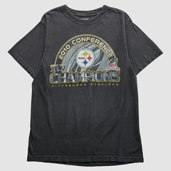 Pittsburgh Steelers Reebok 2010 T-Shirt - Black Vintage on sale