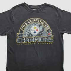 Pittsburgh Steelers Reebok 2010 T-Shirt - Black Vintage on sale