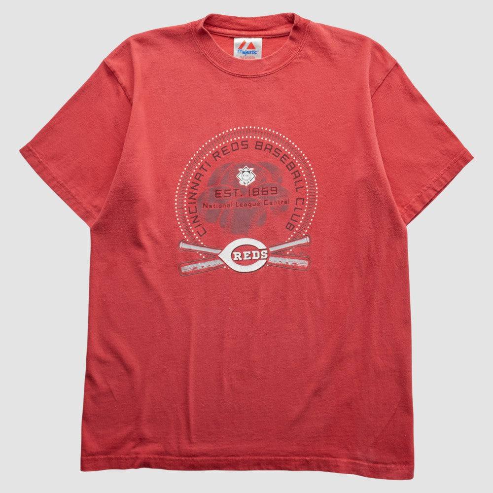 Cincinnati Reds Majestic 2000s T-Shirt - Red Vintage